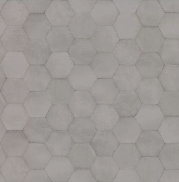 Lot de 6m² - Carrelage hexagonal tomette décor 23x26.6cm BAMPTON Gris - 1
