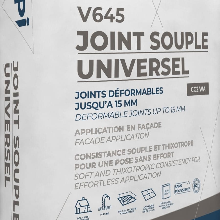 Cerajoint souple universel pour carrelage V645 GRIS ACIER - 20kg VPI - 1