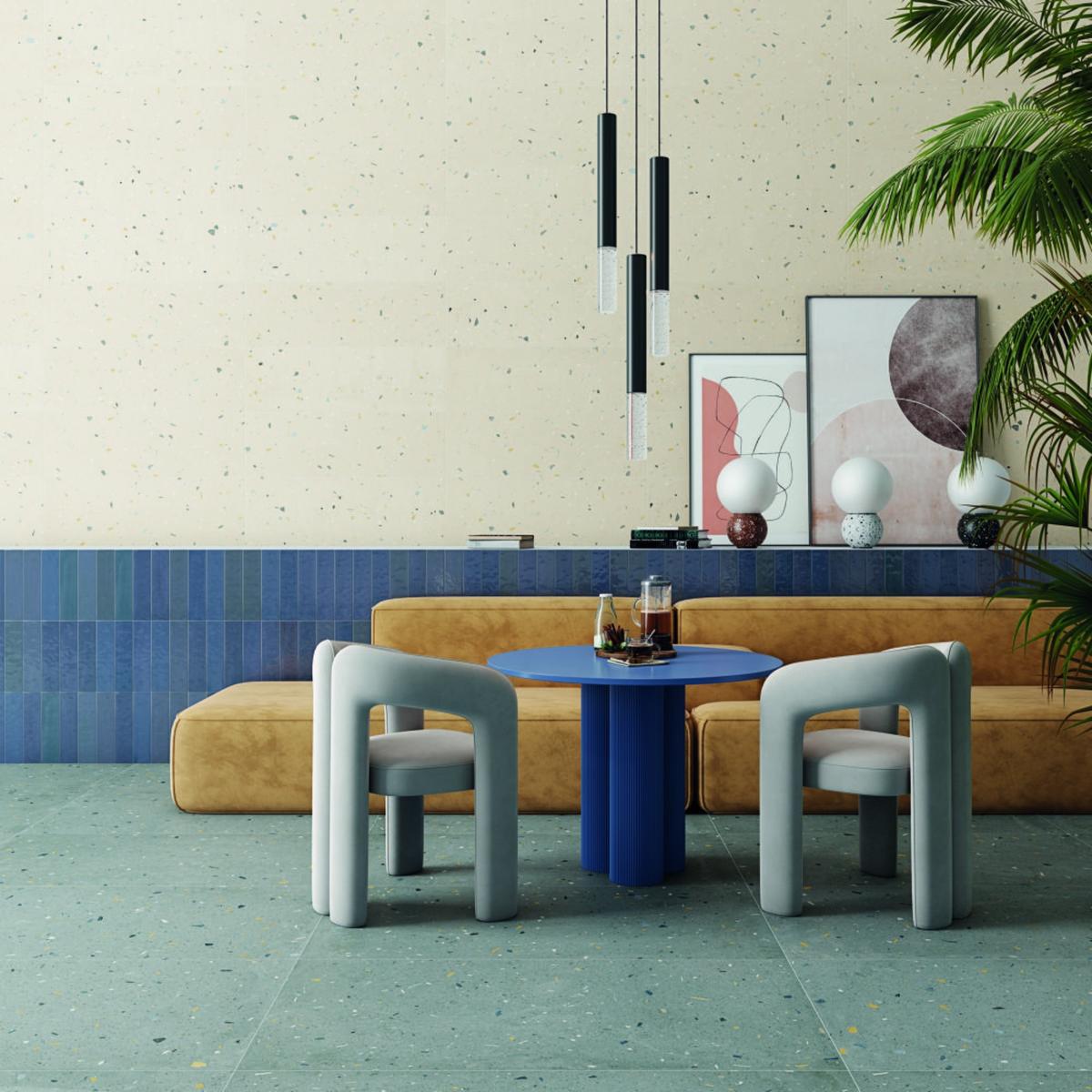 Faience grand format rectifiée style terrazzo TIMOR ARANDANO - 32X99 - 1,27 m² - 1