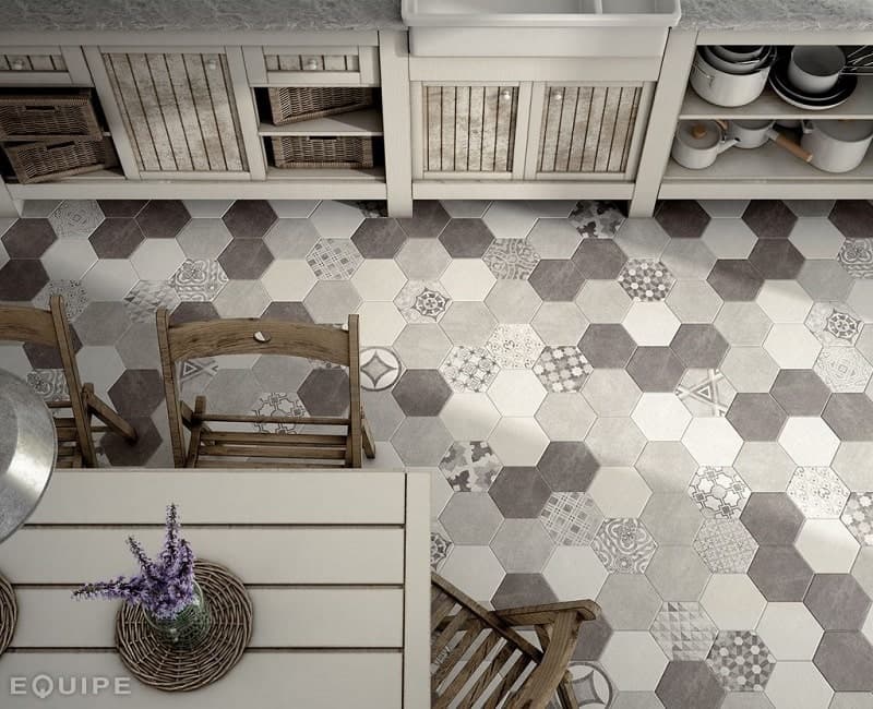 Lot de 17.75 m² - Tomette design HEXATILE CEMENT GREY 17.5x20 - 22093 R10 - 3