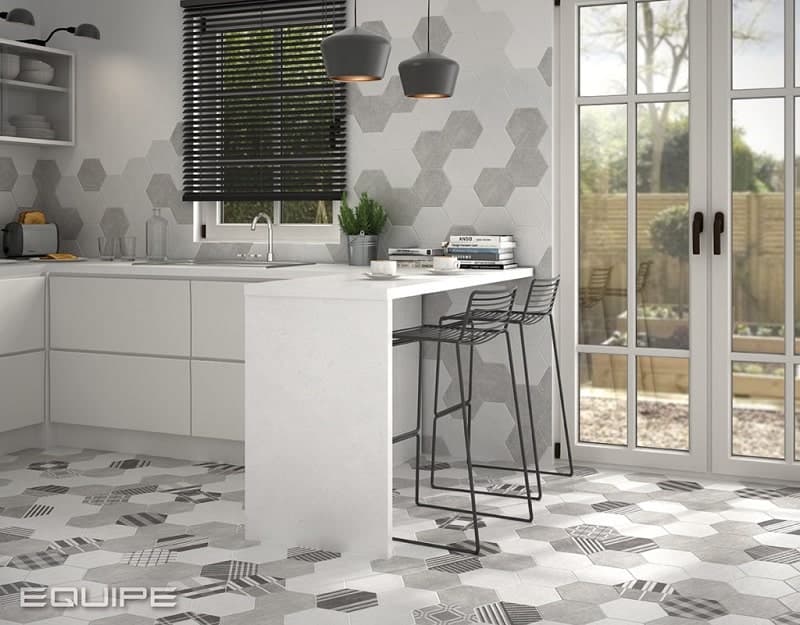 Lot de 17.75 m² - Tomette design HEXATILE CEMENT GREY 17.5x20 - 22093 R10 - 5