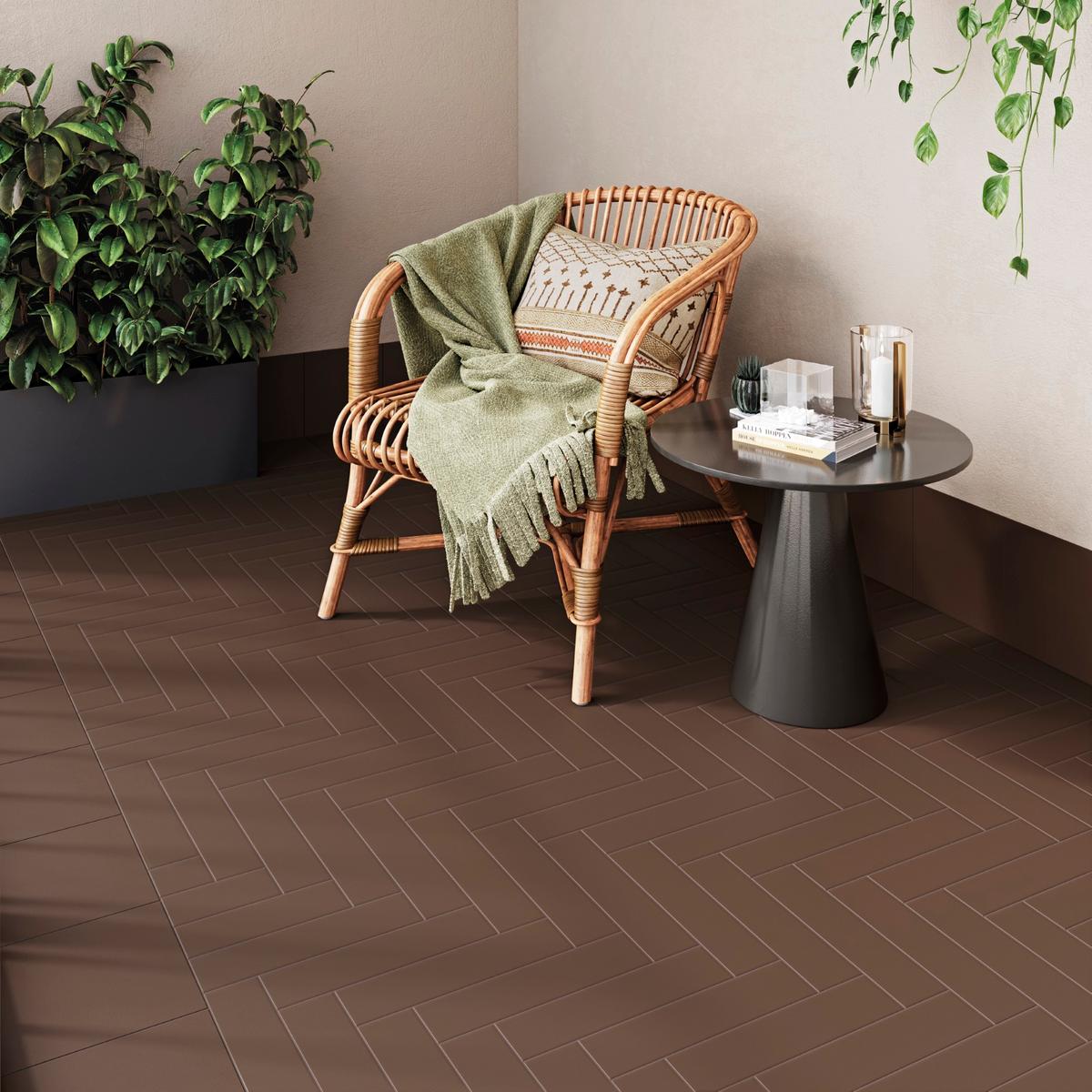 Carrelage uni TIERRA BROWN MATT 20x20 cm