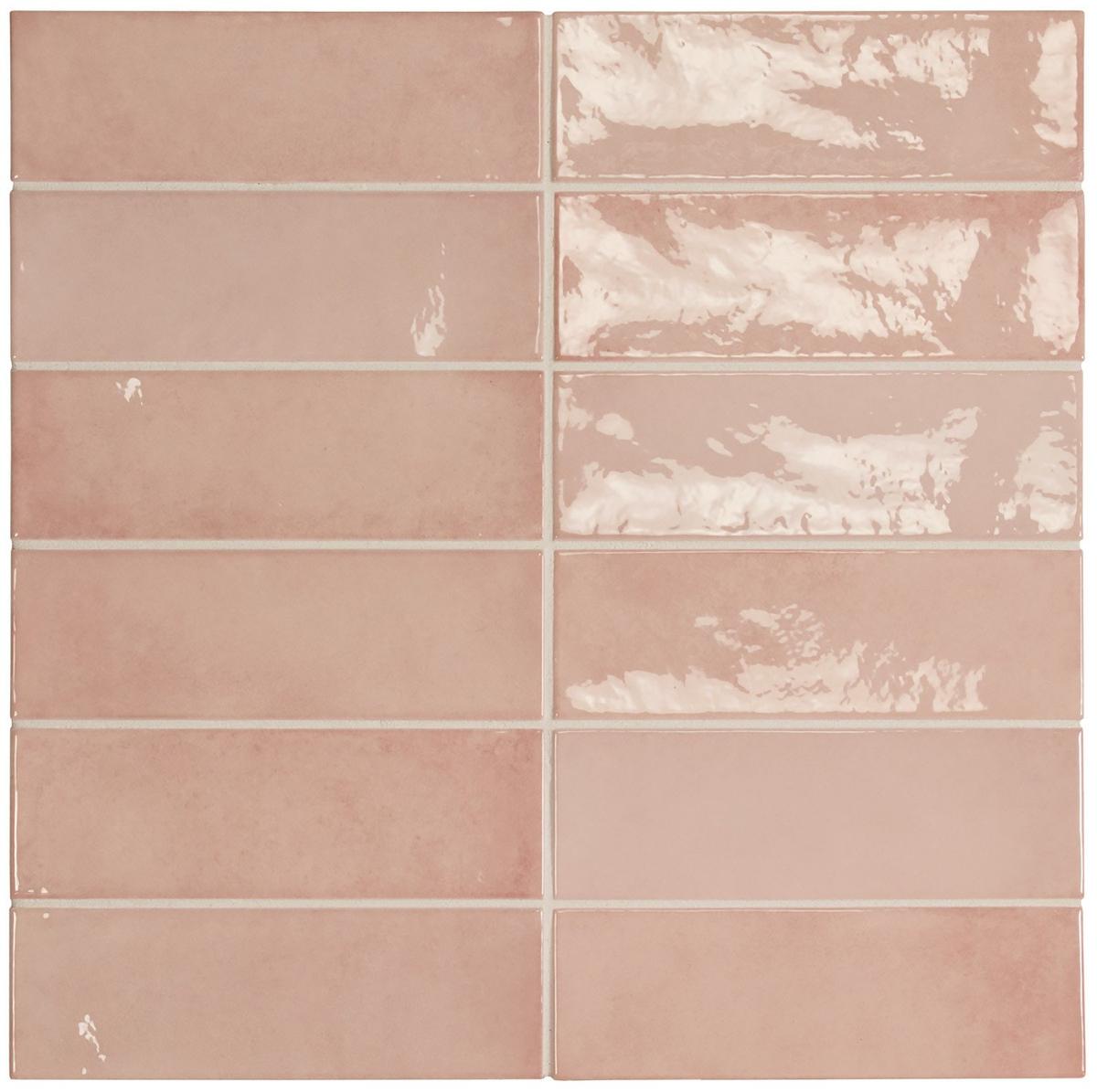 Faience effet zellige rose 6.5x20 VILLAGE ROSE GOLD 25635 - 0.5m² - 1