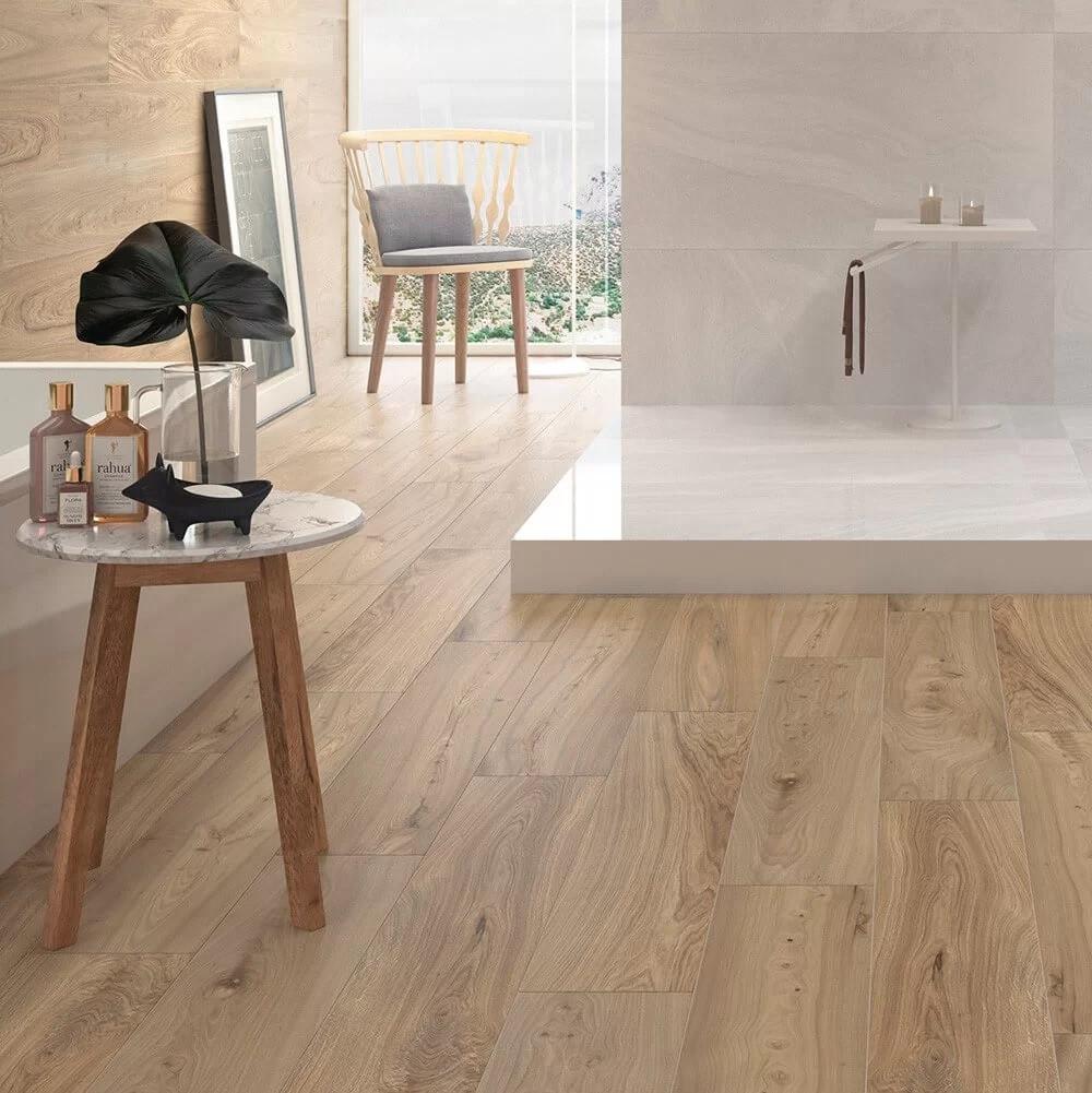 Lot de 15.12 m² - Carrelage imitation parquet vieilli OREGON NATURAL - 15X90 CM - R9 - 2