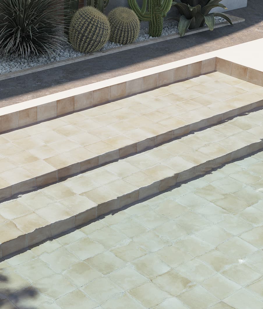 Carrelage Piscine effet Zellige SPLASH CANVAS MATT 15x15 cm