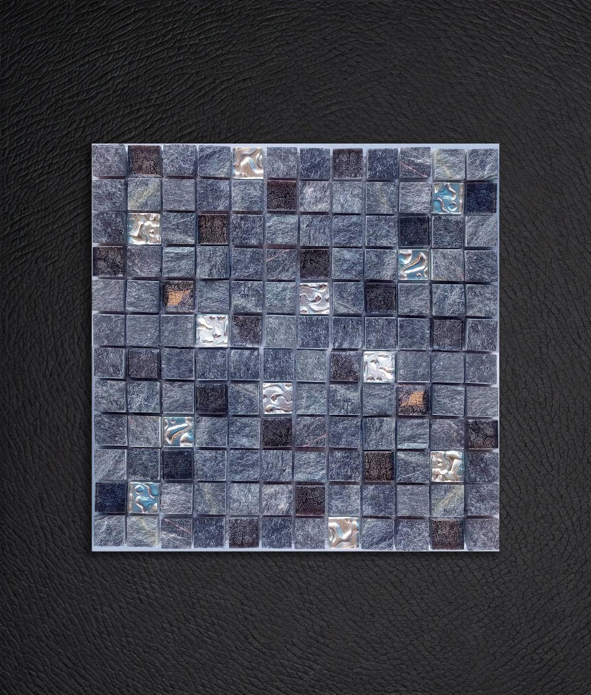 Mosaïque marbre et verre MALLA URALES NEGRO - 30x30 - 7 unités