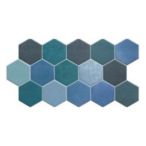 ECHANTILLON (taille variable) de Carrelage tomette colorée style ciment bleu vert 26.5x51 cm HEX AQUAMARINE - 2
