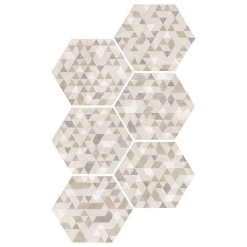 ECHANTILLON (taille variable) de Carrelage hexagonal décor beige 29.2x25.4cm URBAN FOREST NATURAL 23618 - 2
