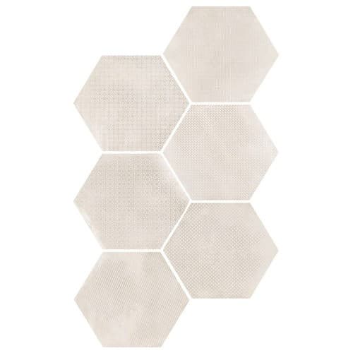 Carrelage hexagonal décor beige 29.2x25.4cm URBAN HEXAGON MÉLANGE NATURAL 23601 -   - Echantillon - 2