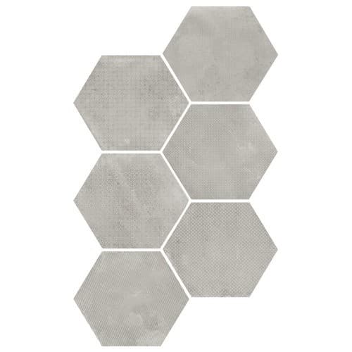 ECHANTILLON (taille variable) de Carrelage hexagonal décor gris 29.2x25.4cm URBAN HEXAGON MÉLANGE SILVER 23603 - 2