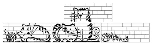 ECHANTILLON (taille variable) de Parement mural briquettes original motif chat Marlon Nuney Beige Arena 20x50cm - 1