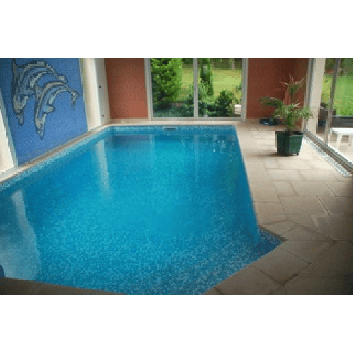 ECHANTILLON (taille variable) de Mosaique piscine Mix Blanc Bleu Swimming 32.7x32.7 cm - 3