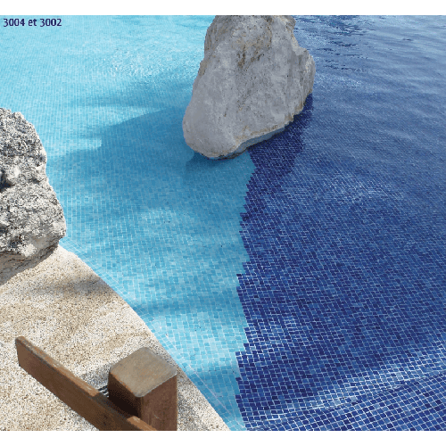 ECHANTILLON (taille variable) de Mosaique piscine Nieve bleu marine azul 3002 31.6x31.6cm - 3