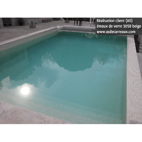 ECHANTILLON (taille variable) de Mosaique piscine Nieve beige 3058 31.6x31.6 cm - 3
