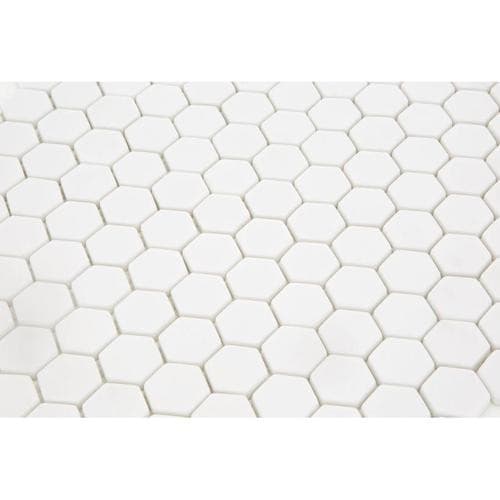 ECHANTILLON (taille variable) de Mosaique Mini tomette hexagonale PURE23 25x13mm blanc mat - 1