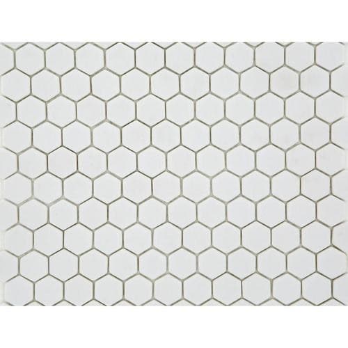 ECHANTILLON (taille variable) de Mosaique Mini tomette hexagonale PURE23 25x13mm blanc mat - 2