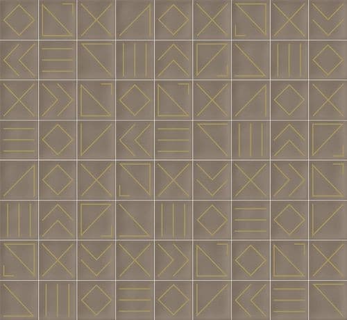 ECHANTILLON (taille variable) de Faïence géométrique beige/doré 23x33.5 NAGANO NUEZ - 1