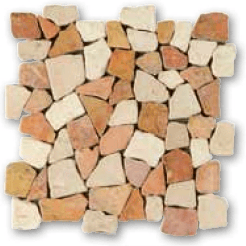 ECHANTILLON (taille variable) de Mosaique Rocaplana - pierre rouge et beige 30x30 - 1