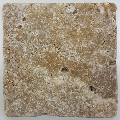 ECHANTILLON (taille variable) de Carrelage pierre TRAVERTIN TR-TAS SCABOS beige noce 10x10CM - 1er choix- 0. - 3