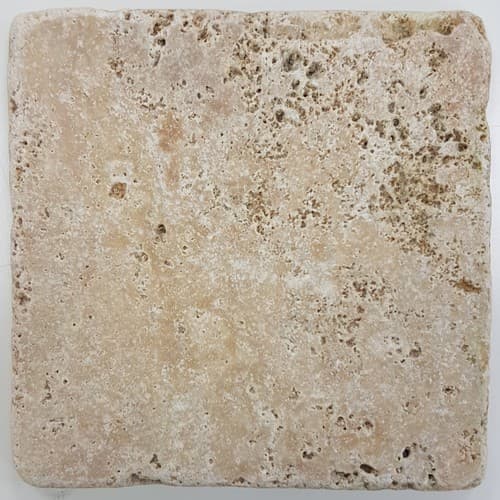 ECHANTILLON (taille variable) de Carrelage pierre TRAVERTIN vieilli beige LIGHT MIX 10x10 - 4