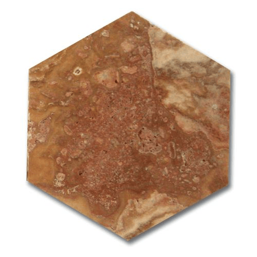 ECHANTILLON (taille variable) de Sol travertin hexagonal 15x15 mix beige noce gris - 4