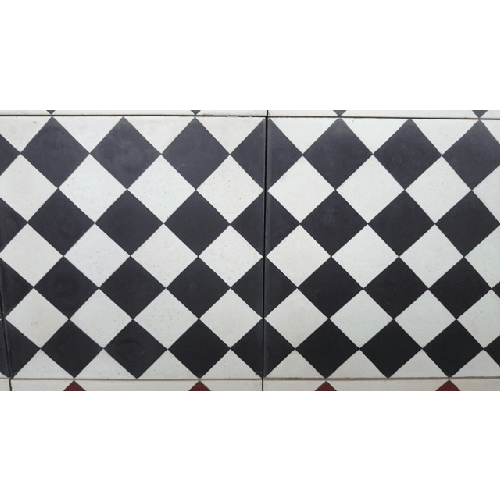ECHANTILLON (taille variable) de Carreau de ciment damier noir et blanc 20x20 cm ref450-1 - 1