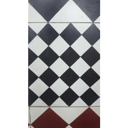 ECHANTILLON (taille variable) de Carreau de ciment damier noir et blanc 20x20 cm ref450-1 - 2