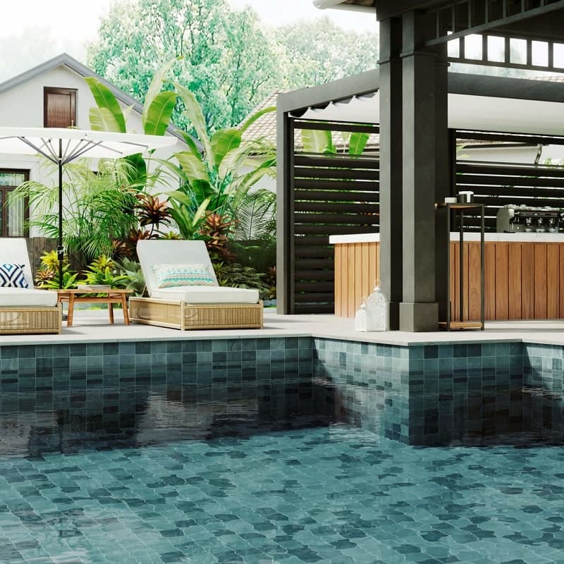 Carrelage style piscine tropicale EDEN BALI 33X33 cm - 1m² - 4
