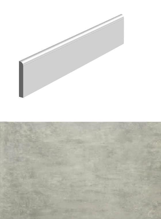 Plinthe pour carrelage pour sol imitation BETON GRIS 8x34 cm - 1 unité