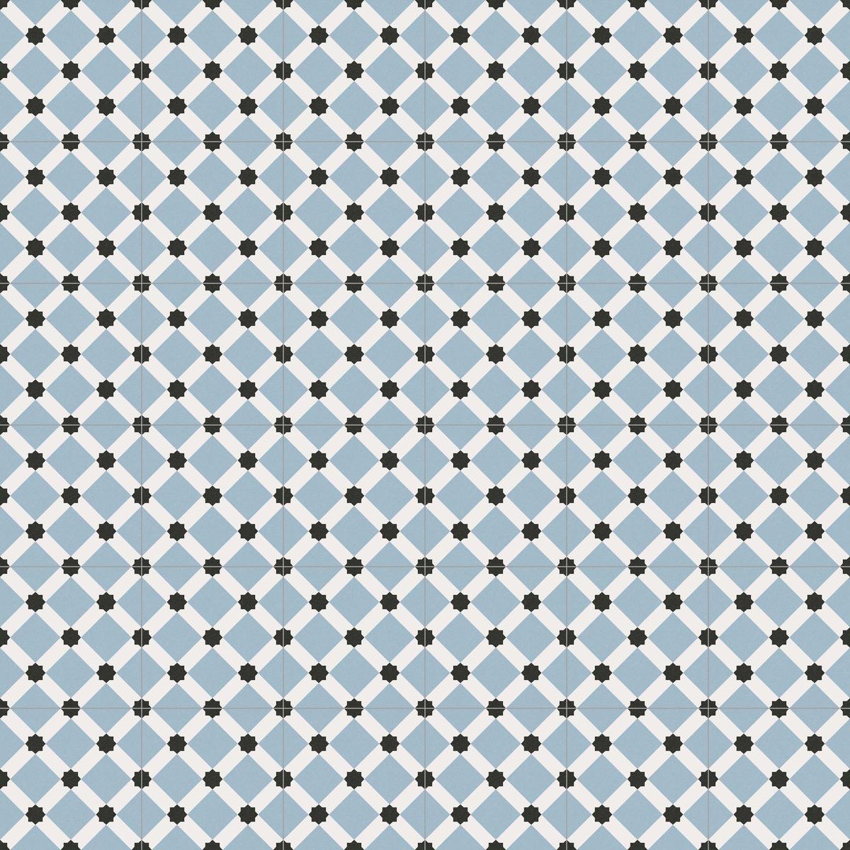 Carrelage style ciment blanc bleu géométrique 20x20 cm 1900 PALAU CELESTE - 1m² - 9