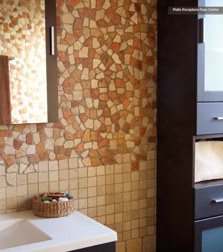 Mosaique Rocaplana - pierre rouge et beige 30x30 - boite de 0.72m² - 1