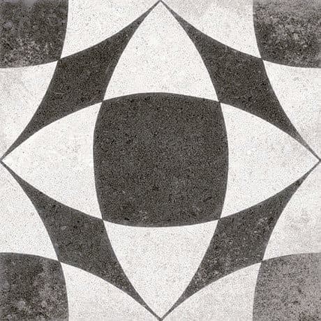 Carrelage en patchwork motif ancien 20x20 cm Berkane Negro - 1m² - 2