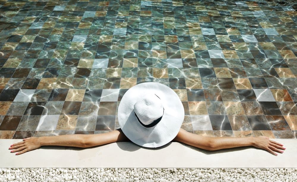 Carrelage piscine effet pierre naturelle PHOENIX MOON 14.8x14.8 cm - 0.70m² - 1