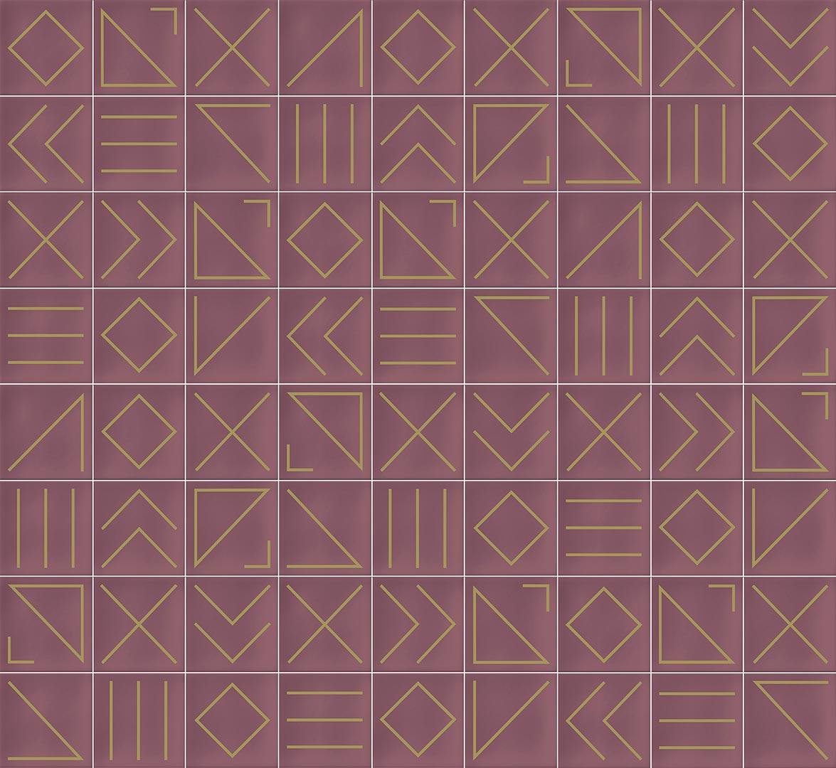 Faïence géométrique rose 23x33.5 cm NAGANO MARSALA - 1m² - 3
