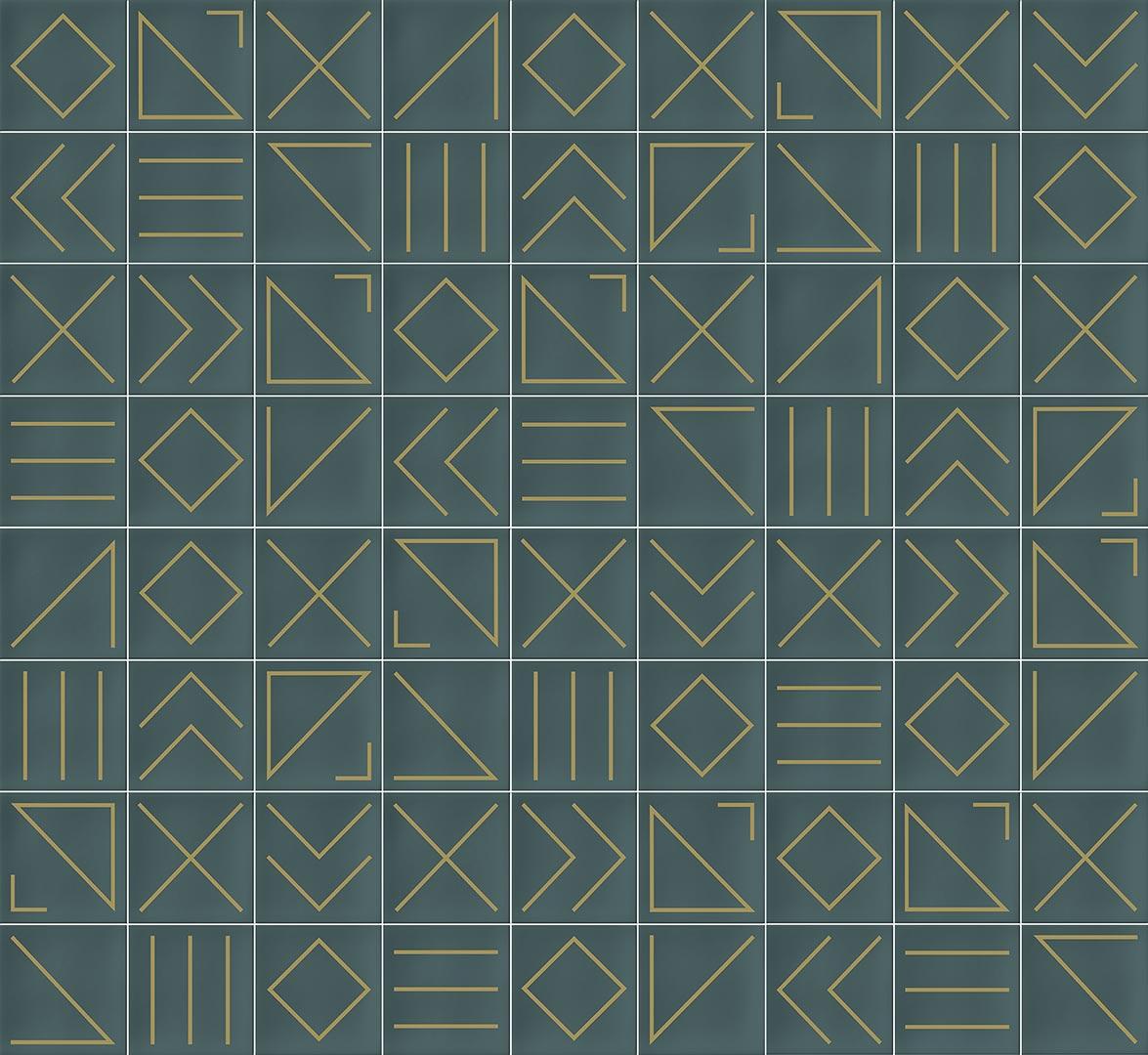 Faïence géométrique turquoise 23x33.5 cm NAGANO TURQUESA- 1m² - 1