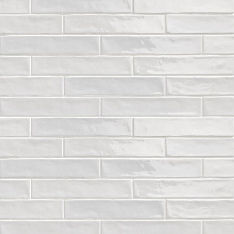 Carrelage Zellige blanc nuances de gris sans motifs taille 5X25
