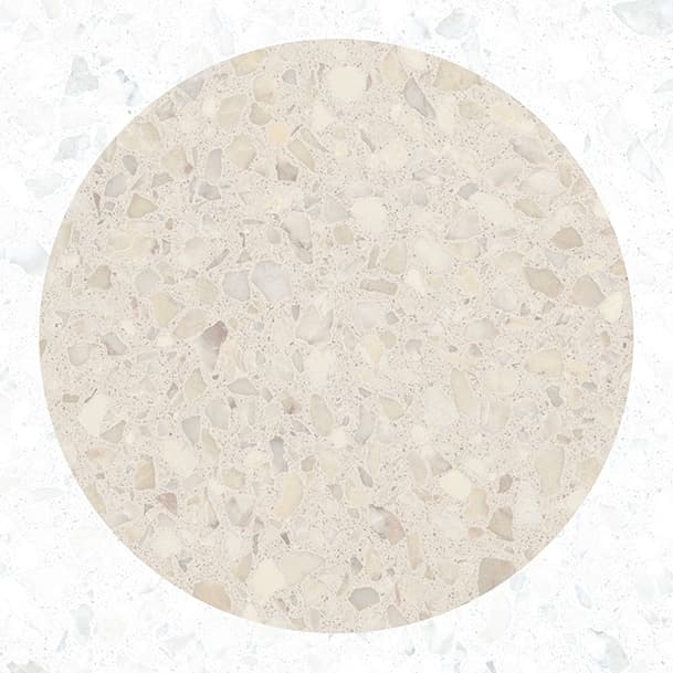 Carrelage Terrazzo beige nuances de gris et divoire motif éclats 20x20 cm