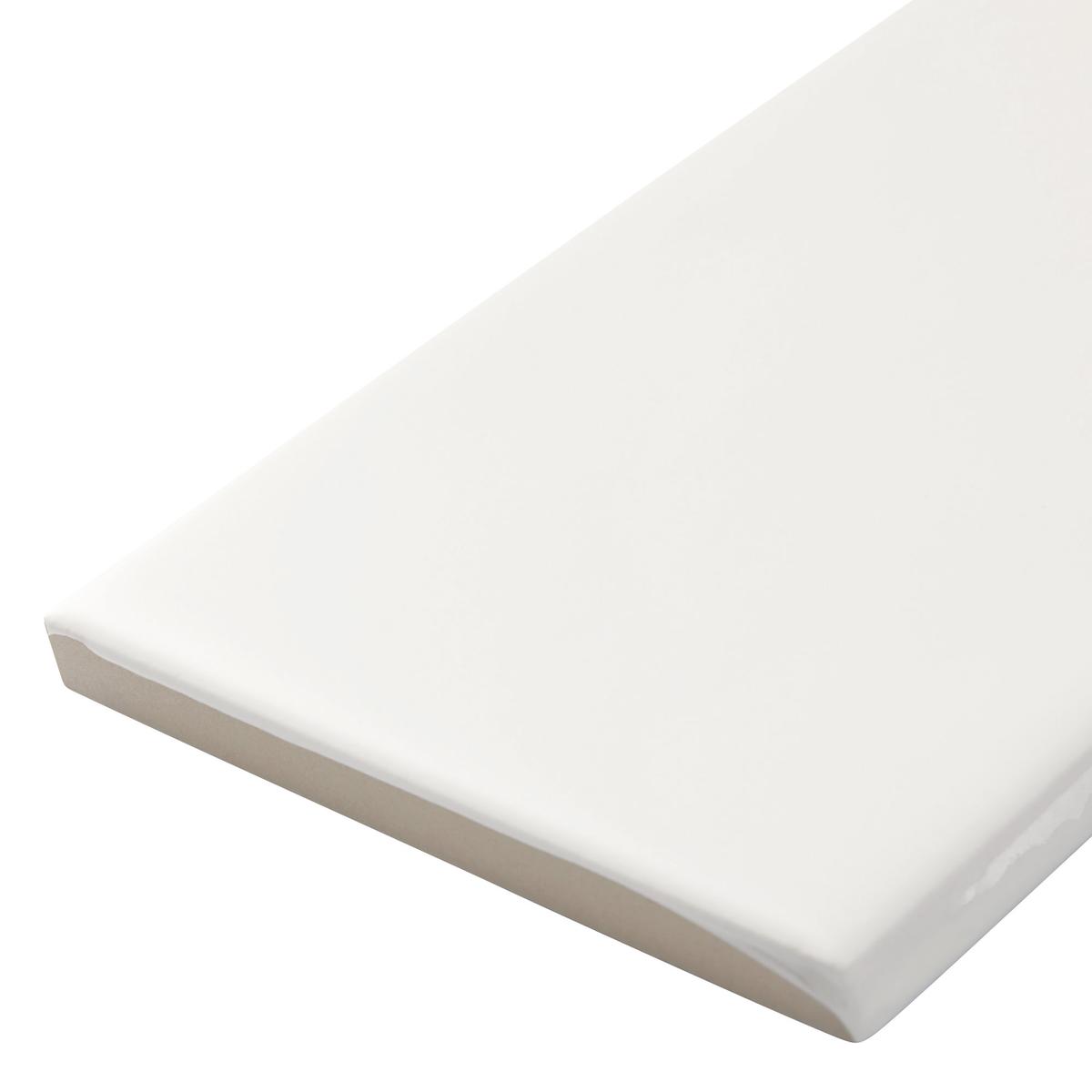 Carrelage aspect brique couleur blanche épurée sans motifs dimensions 8.6x26.2 cm