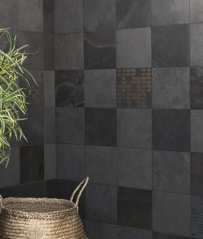 Carrelage effet pierre SUZANO CEMENTO ANTRACITE 20x20 - 0,96 m²