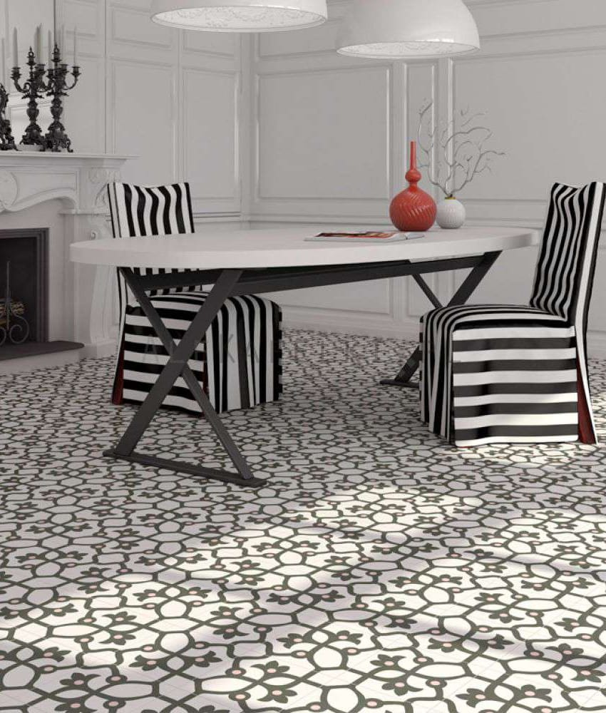 Carrelage interieur pas cher Carrelage imitation ciment anthracite et rose 20x20 cm JUJOL - 1m² - As de Carreaux