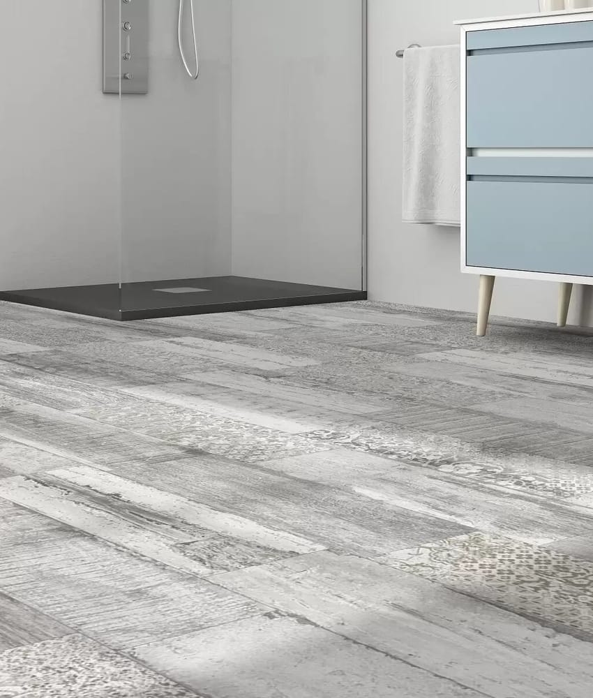 Carrelage imitation parquet vieilli ORIGEN GRIS - 20.2x66.2CM - R9 - 1.20 m²