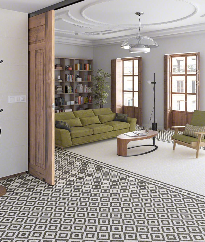 Carrelage décoration quadrillé 20x20 cm STOCKTON Rectifié - 1m²