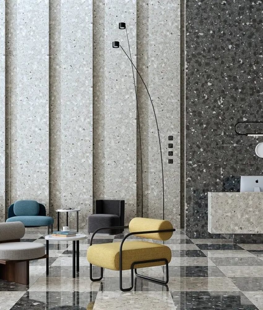 Carrelage terrazzo NINOV MONA RECTIFIE GRIS ANTIDERAPANT 80X80 - 1,28 m²