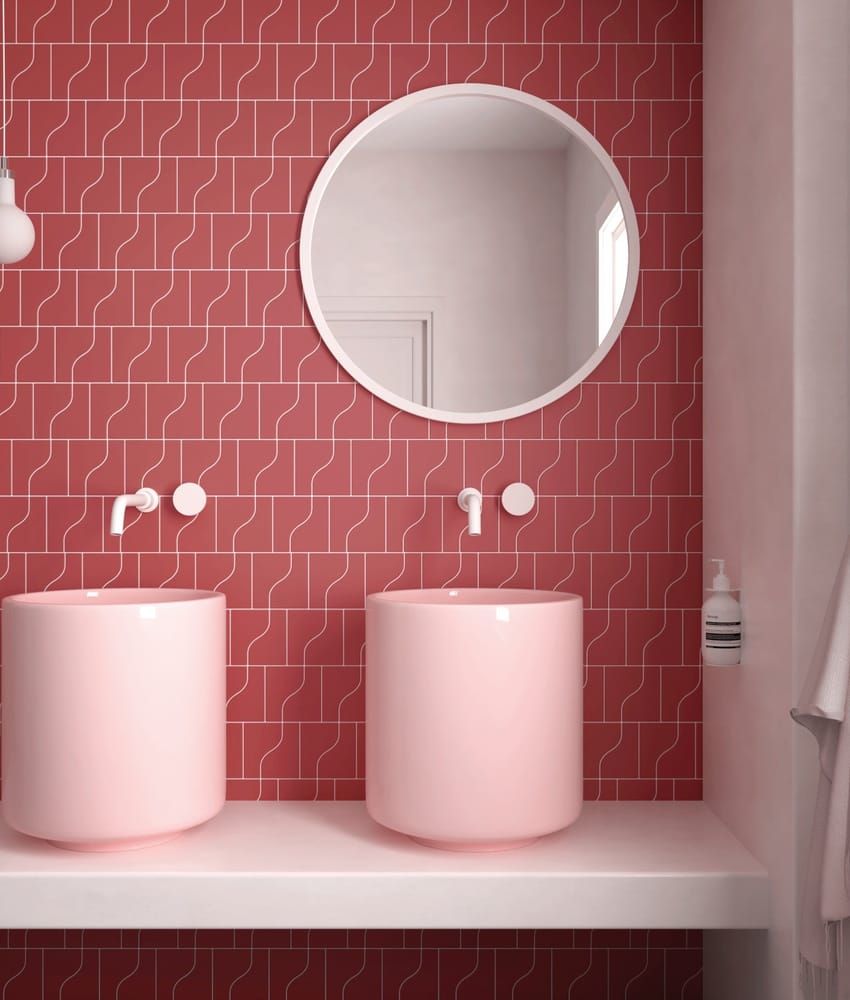 Faience pâte blanche effet vague CANNE RUBY SHADE - 8,3X12 - 0,48 m²