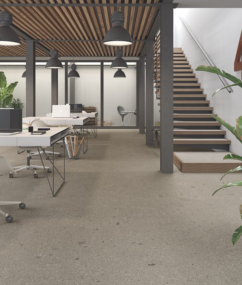 Carrelage grès cérame rectifié imitation terrazzo GALBE NUEZ 59,3X59,3 - 1,40 m²