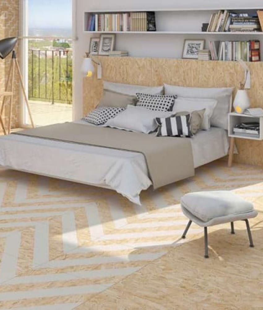 Carrelage imitation parquet Carrelage imitation bois aggloméré NENETS BLANC 59.3X59.3 cm - 1.06 m² - As de Carreaux
