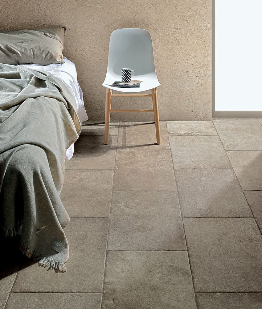 Carrelage grès cérame anti dérapant effet pierre LAUNCESTON TAUPE ANTISLIP 40,8X61,4 - 1,253m²