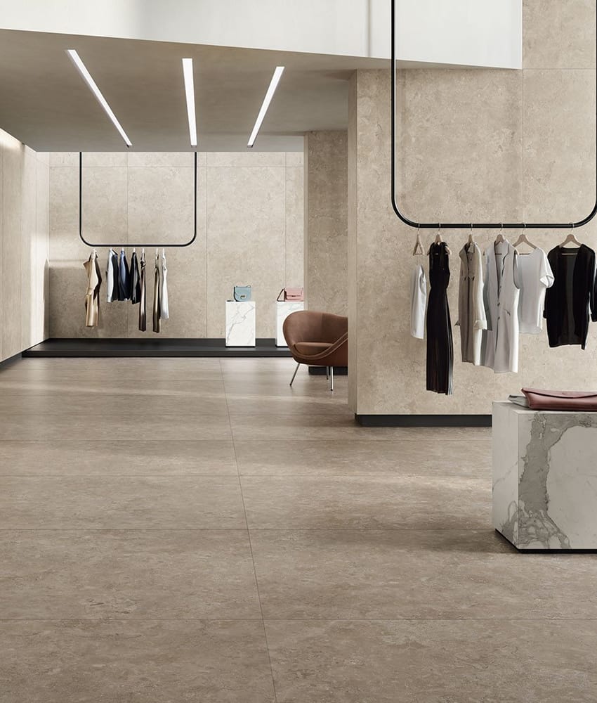 Carrelage grès cérame brillant effet pierre LAROCHE SAND 60X120 - 1,44m²