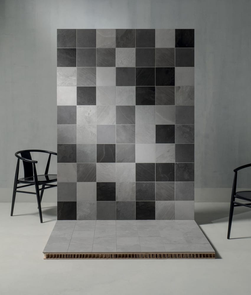 Carrelage effet pierre SUZANO CEMENTO ANTHRACITE 20x20 - 0,96 m²