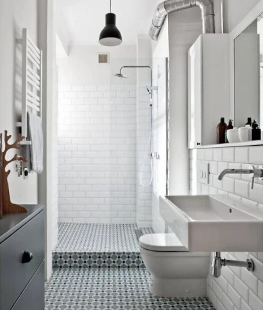 Carrelage interieur pas cher Carrelage style ciment blanc bleu géométrique 20x20 cm 1900 PALAU CELESTE - 1m² - As de Carreaux